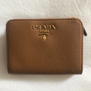 PRADA | Small Saffiano Leather Wallet | Tan / Beige
